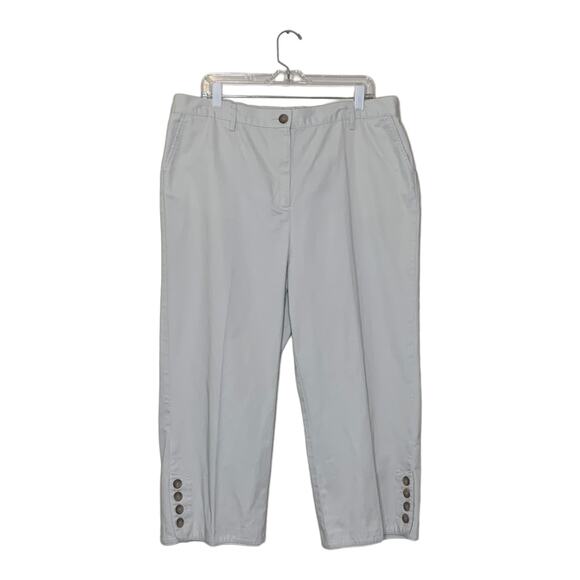 Lands' End beige cropped elastic waist pants size 18 - Picture 7 of 10